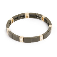 Emaljert armbånd, 20cm, Army Green