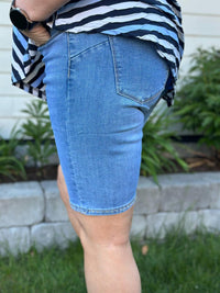 Denim shorts med Bling G-Smack