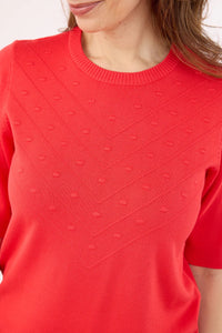 Topp Basic Kort Erm Poppy Red