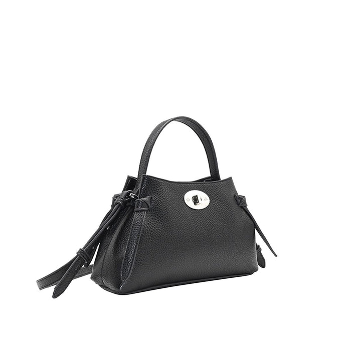 Hermine Sort veske i imitert skinn med vri-lås