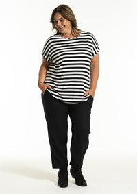 Gitte T-shirt Stripe Black