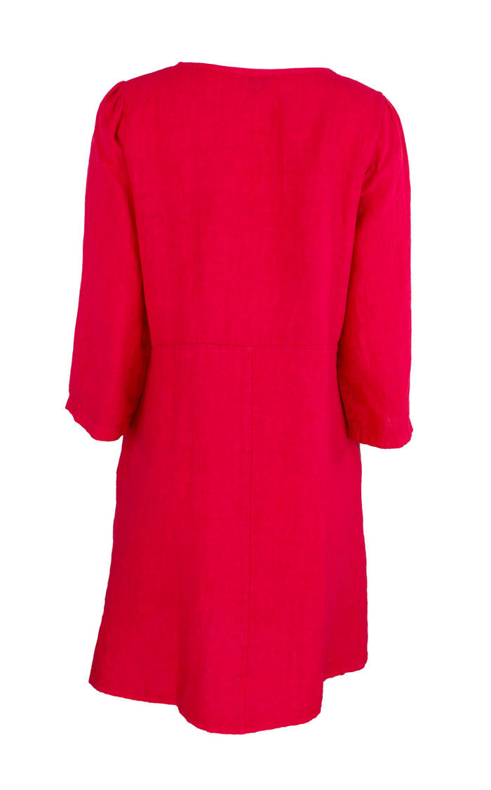 Kjole Flower Lin, Rose Red
