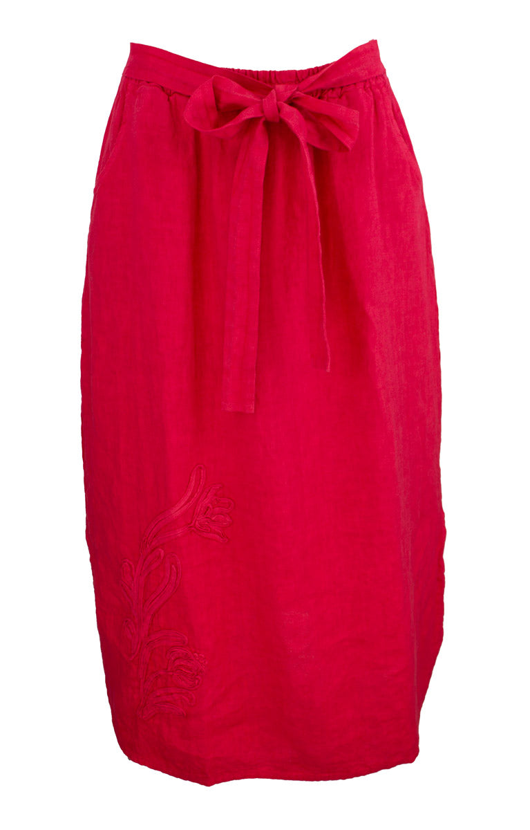 Skjørt Flower Lin, Rose Red