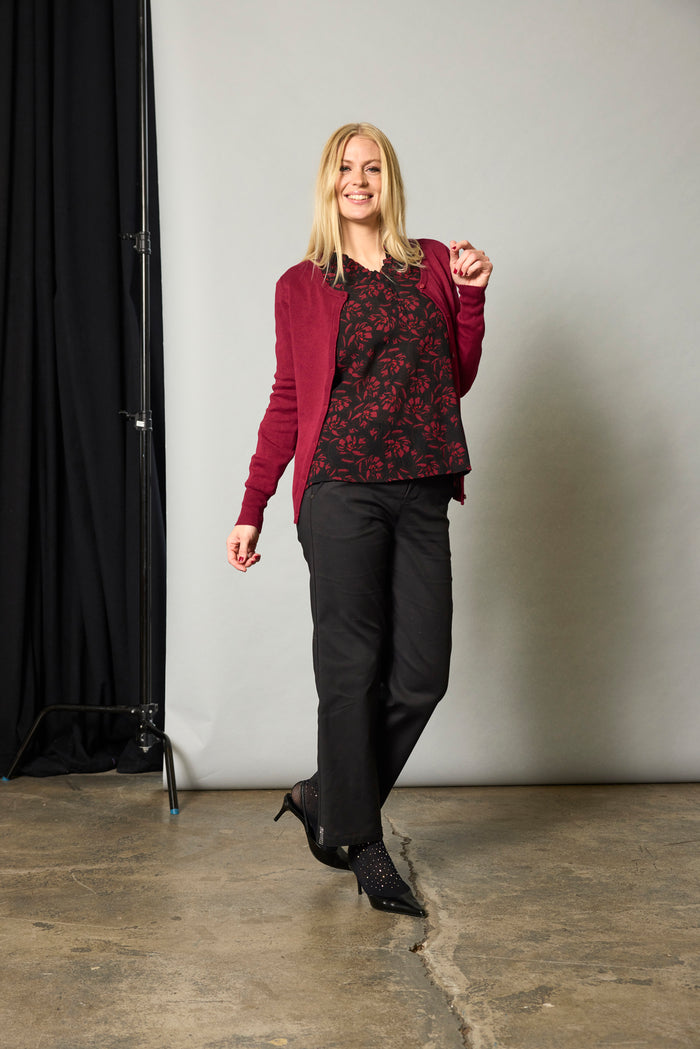Bluse Bianca Burgunder