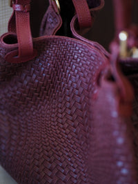 Stor Flettet SkinnVeske Bordeaux