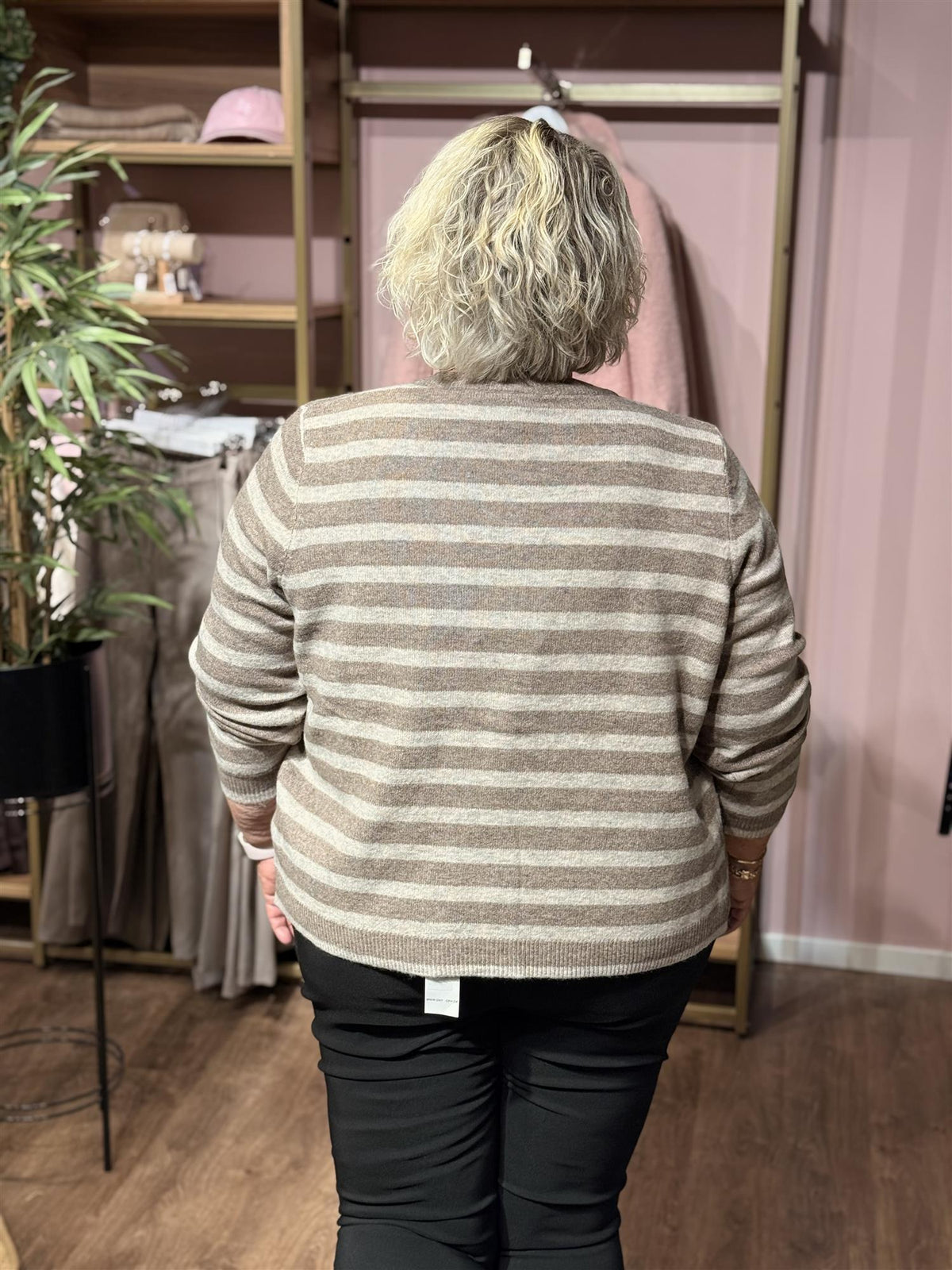 Cardigan KphCarla stripe LS - Slate Black