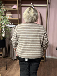 Cardigan KphCarla stripe LS - Slate Black