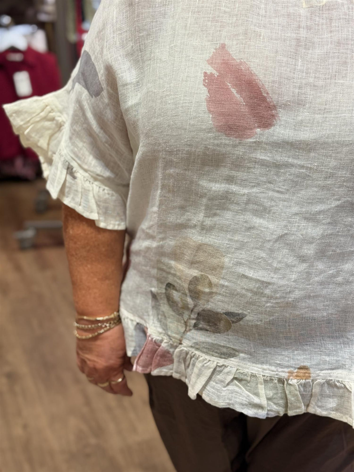 Printed Linen Gauze Blouse