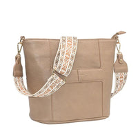 Iria crossbag med mønstret rem - Beige