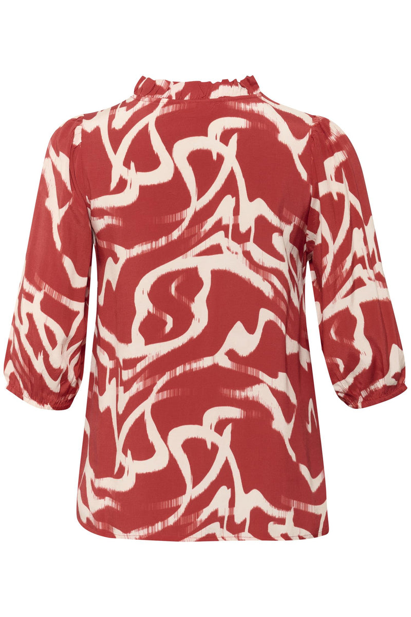 KCmaren Frill Blouse True Red