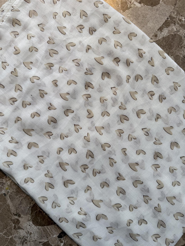 Skjerf Hjerter Beige