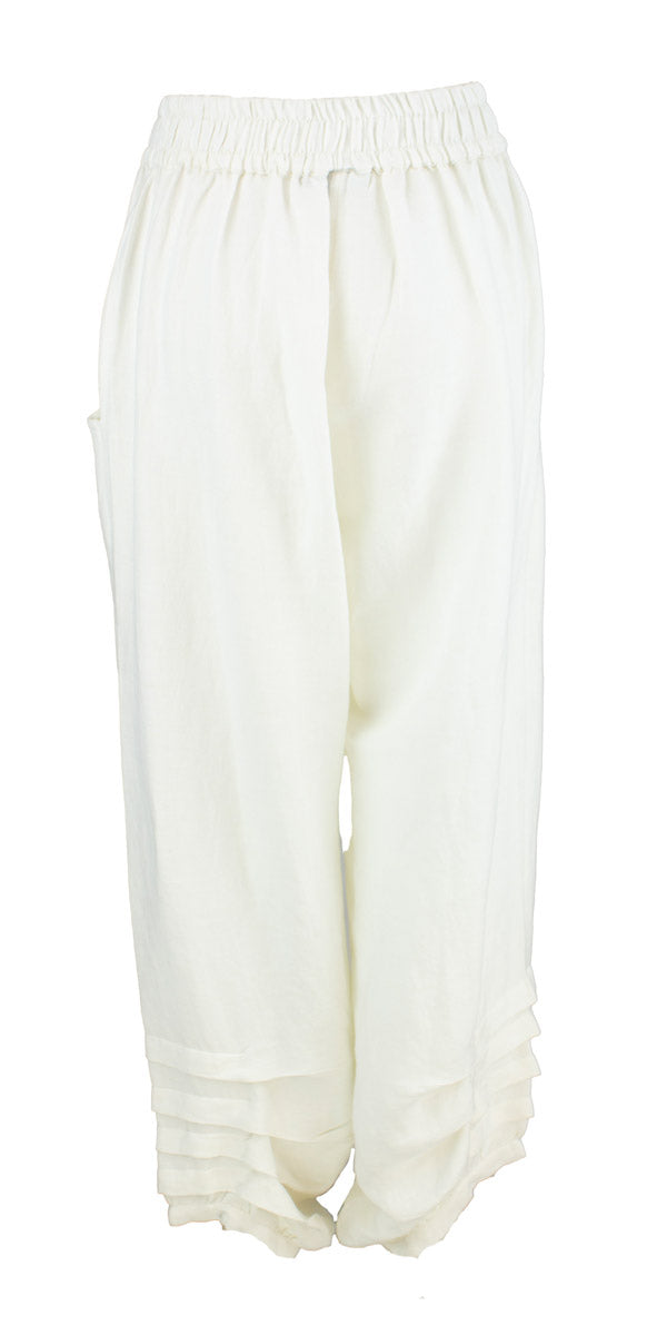 Bukse Folder Lin, Offwhite