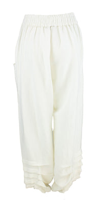 Bukse Folder Lin, Offwhite