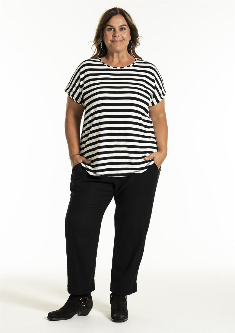 Gitte T-shirt Stripe Black