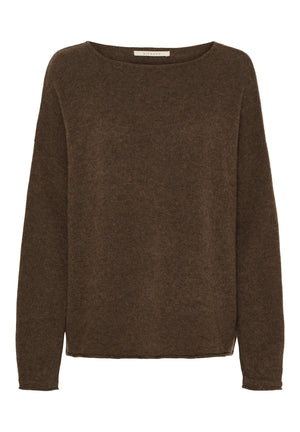 Genser 100% Cashmere - Dark Brown Melange