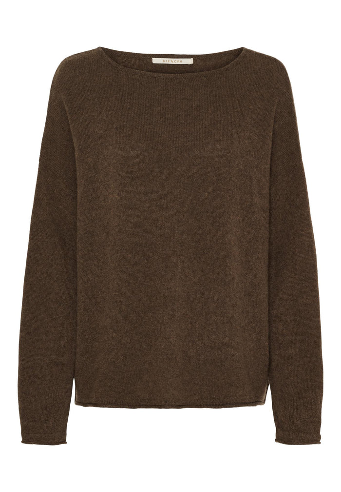 Genser 100% Cashmere - Dark Brown Melange