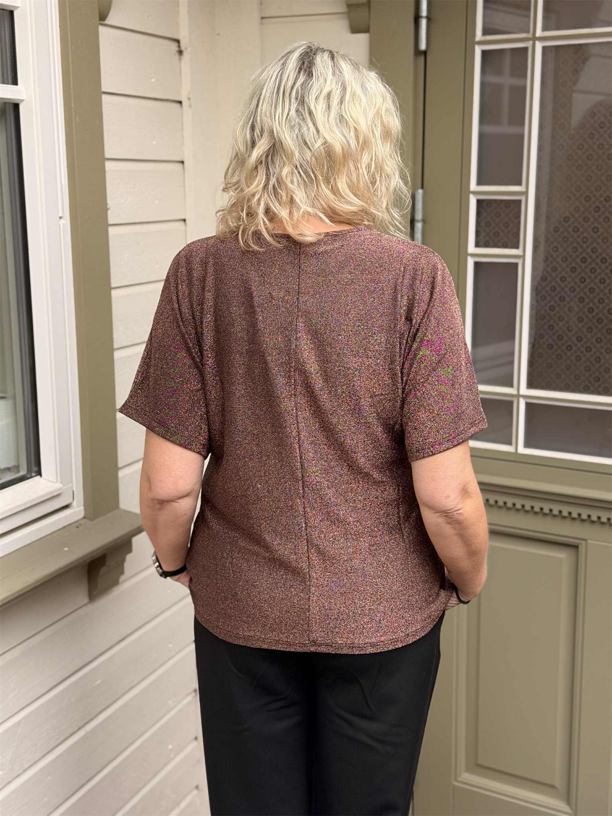 Bluse Glitter Kobber/Brun