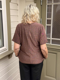 Bluse Glitter Kobber/Brun