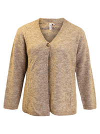 Cardigan 1 Knapp Beige Melange