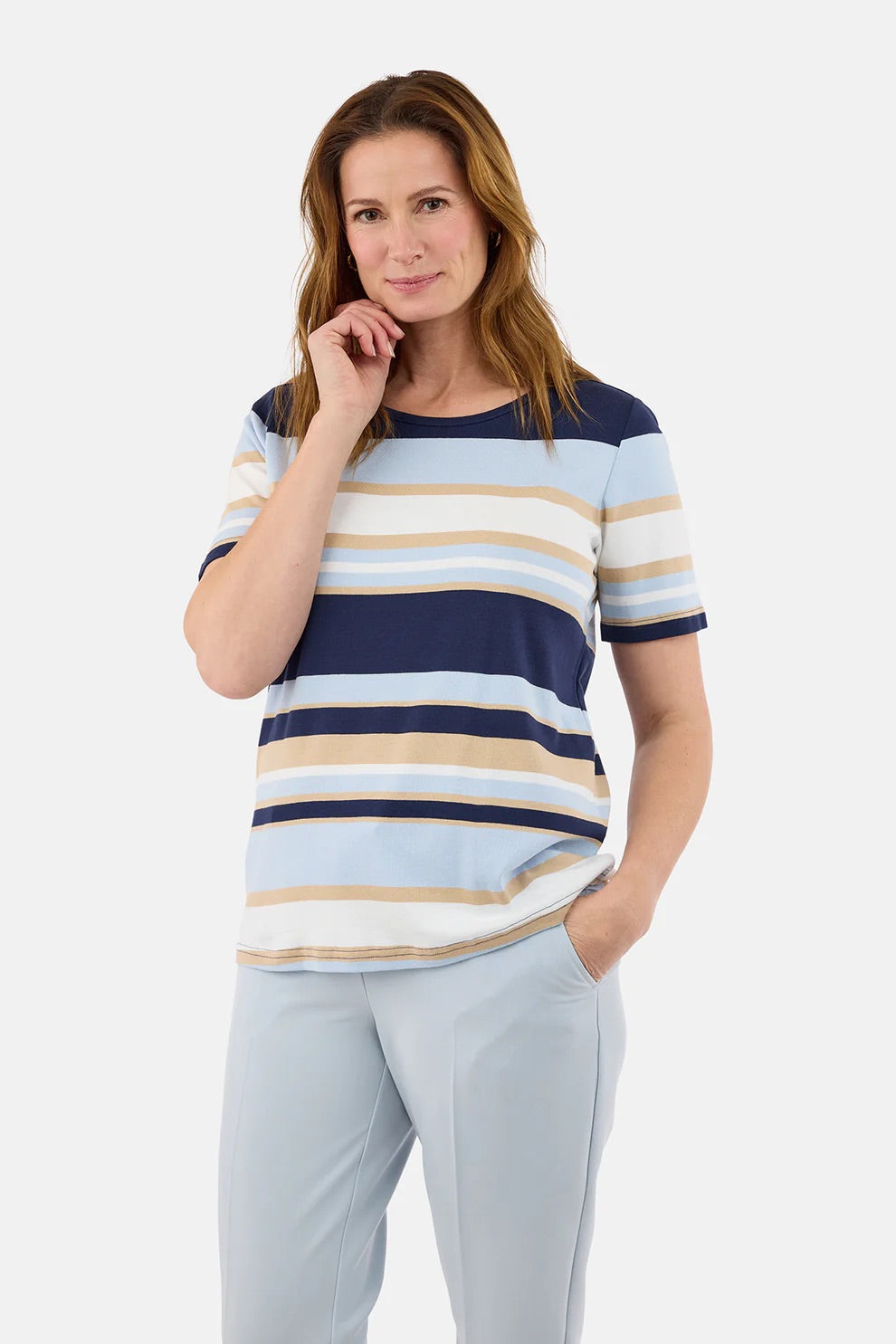 T-skjorte Stripe Navy