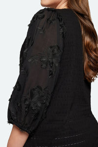 Bluse Broderie Sort
