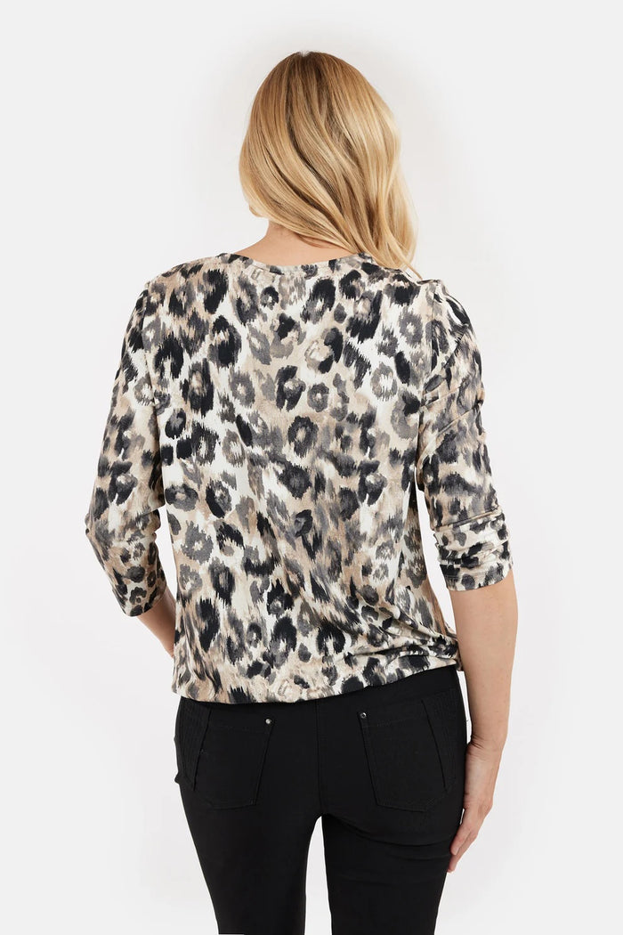 Bluse Anny Beige/Sort