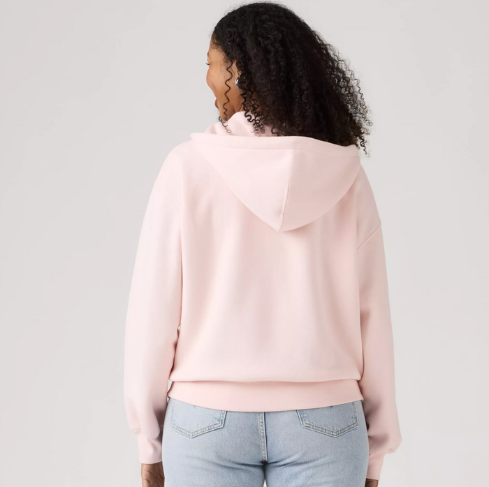 Hoodie Zip Crystal Pink Brushed