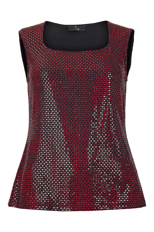 Singlet Paljetter Rød