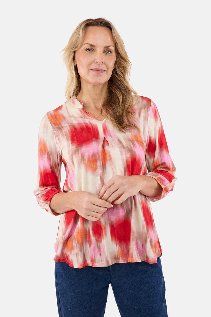 Bluse 3/4 Sleeve Tomato Beige