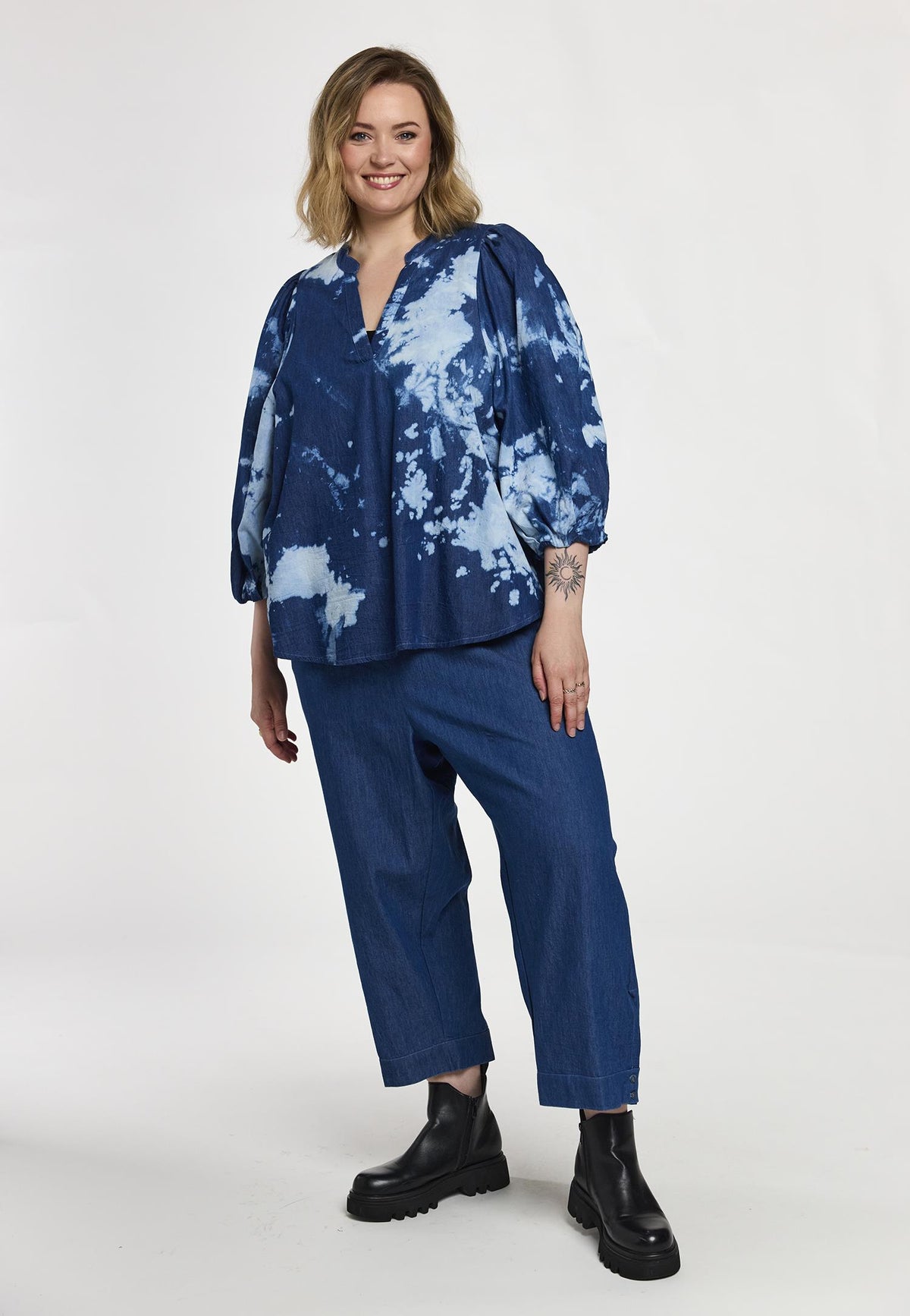 GVilde Blouse Print Denim