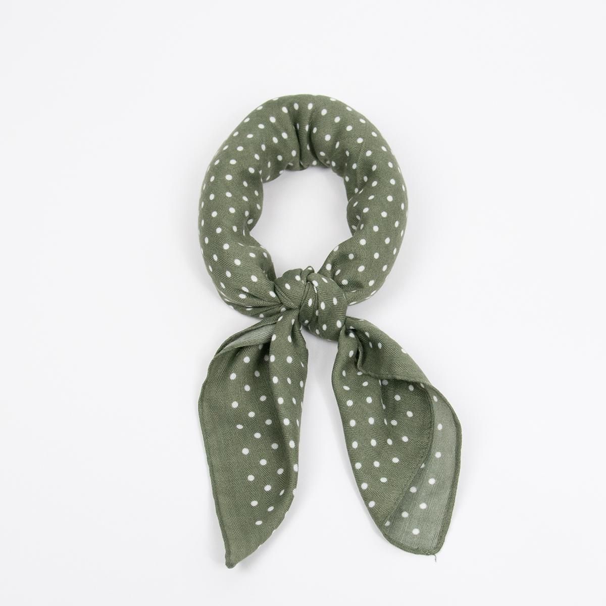 Skjerf Lite Olivengrønn Prikk