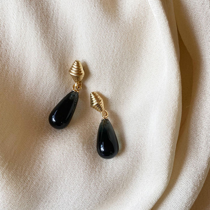 Øredobber, sort, Vintage Drops