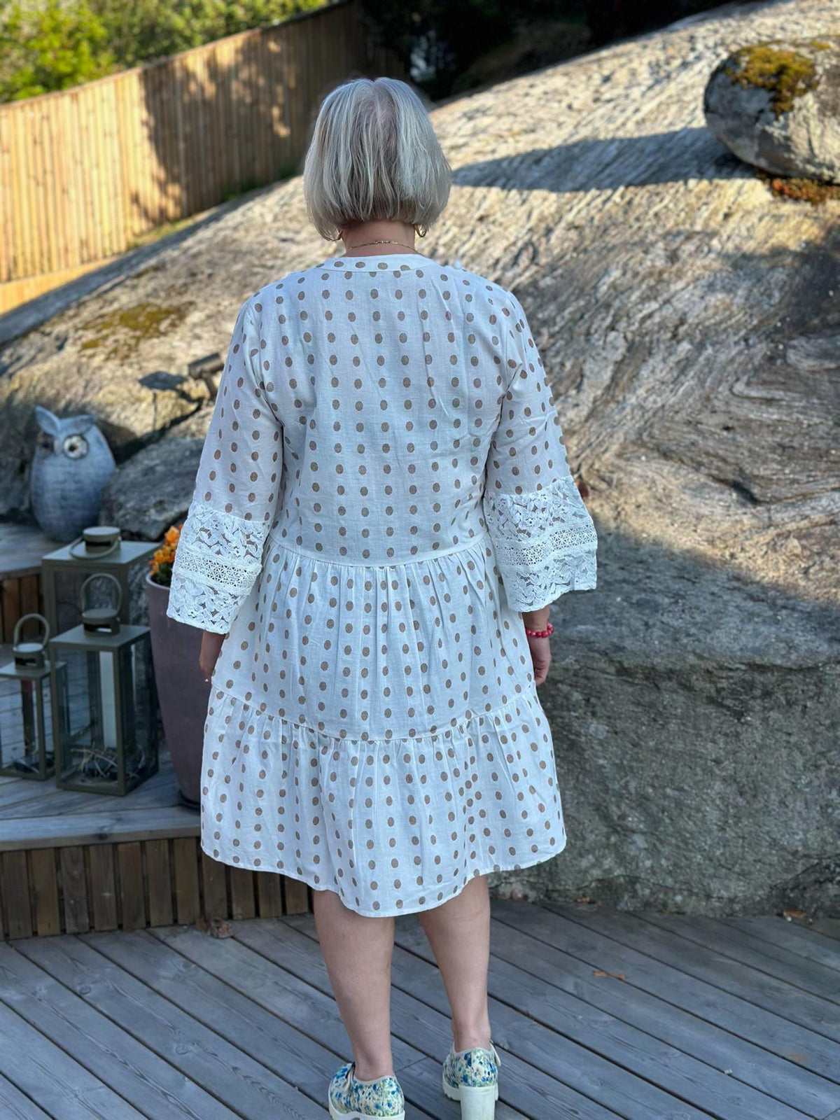 Kjole Boho Dot White