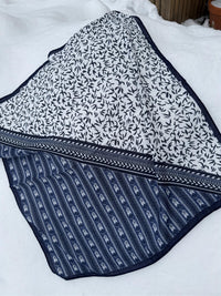 Skjerf Lite Viskose Half/Half Blue