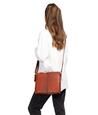 Tiramisu Leather Split Toppzipper, Cognac