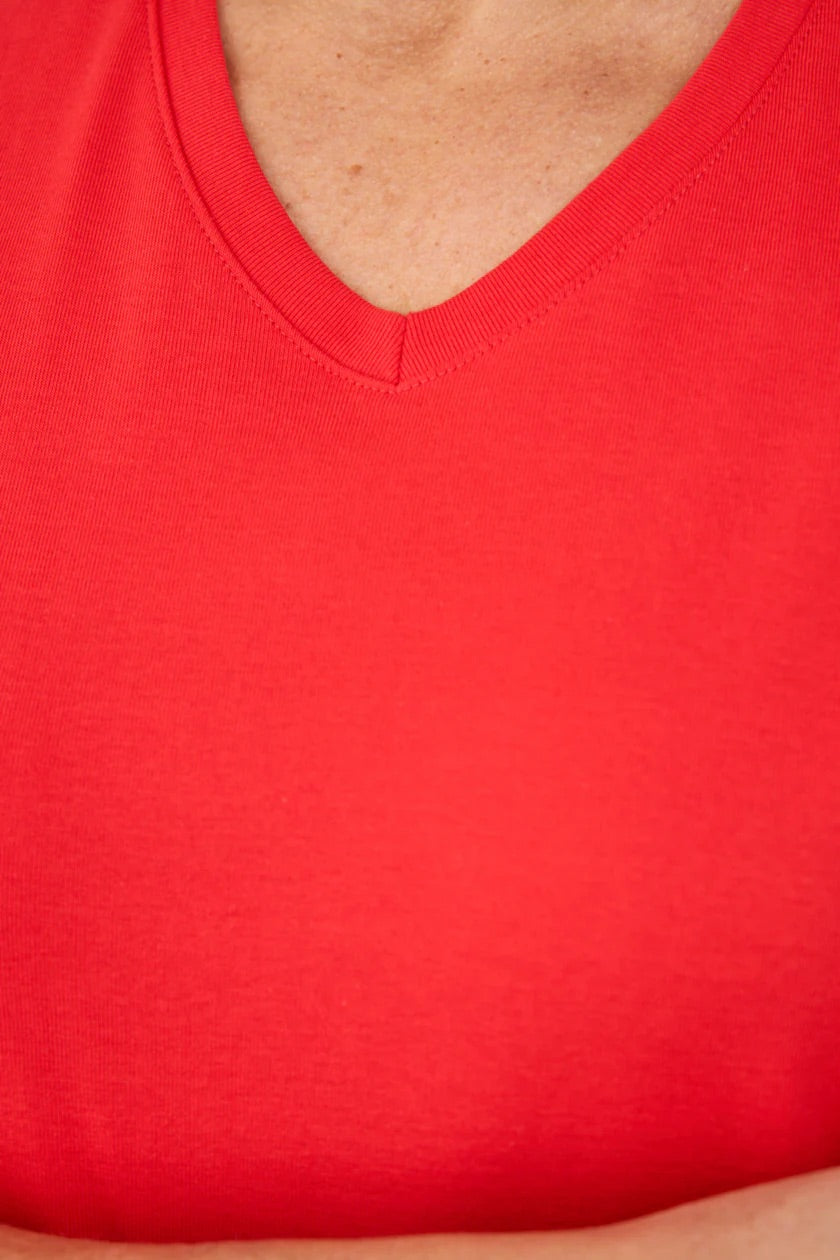 T-skjorte Basic Bomull Poppy Red