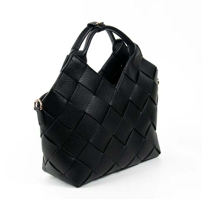 Stor flettet shopper - svart