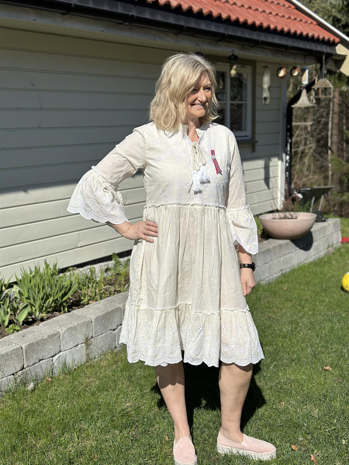 Kjole Boho Doll Emb White
