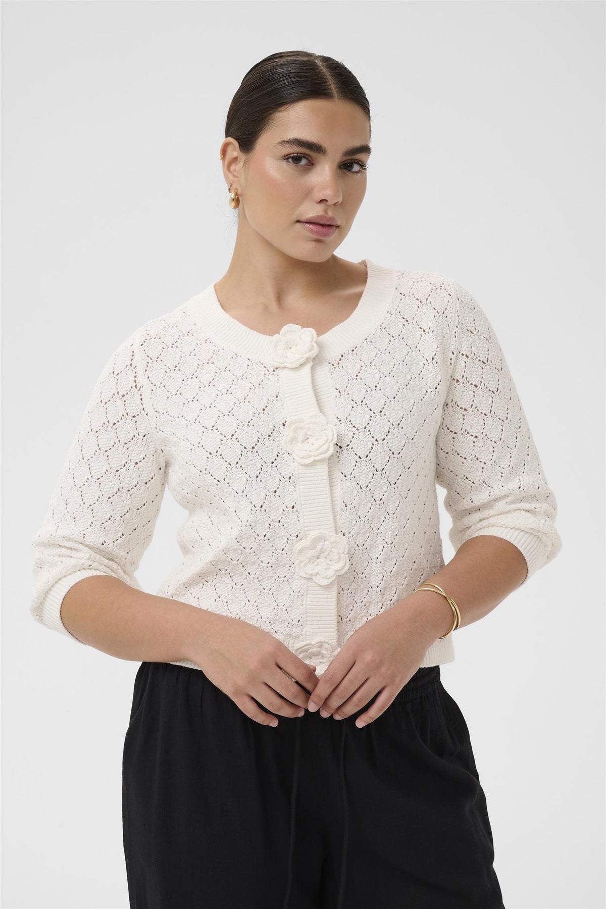 KCkathrina Knit Cardigan White
