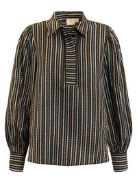 Bluse m Striper - Black Mix
