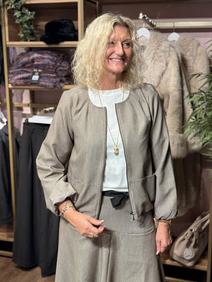 Jakke Kort - Taupe