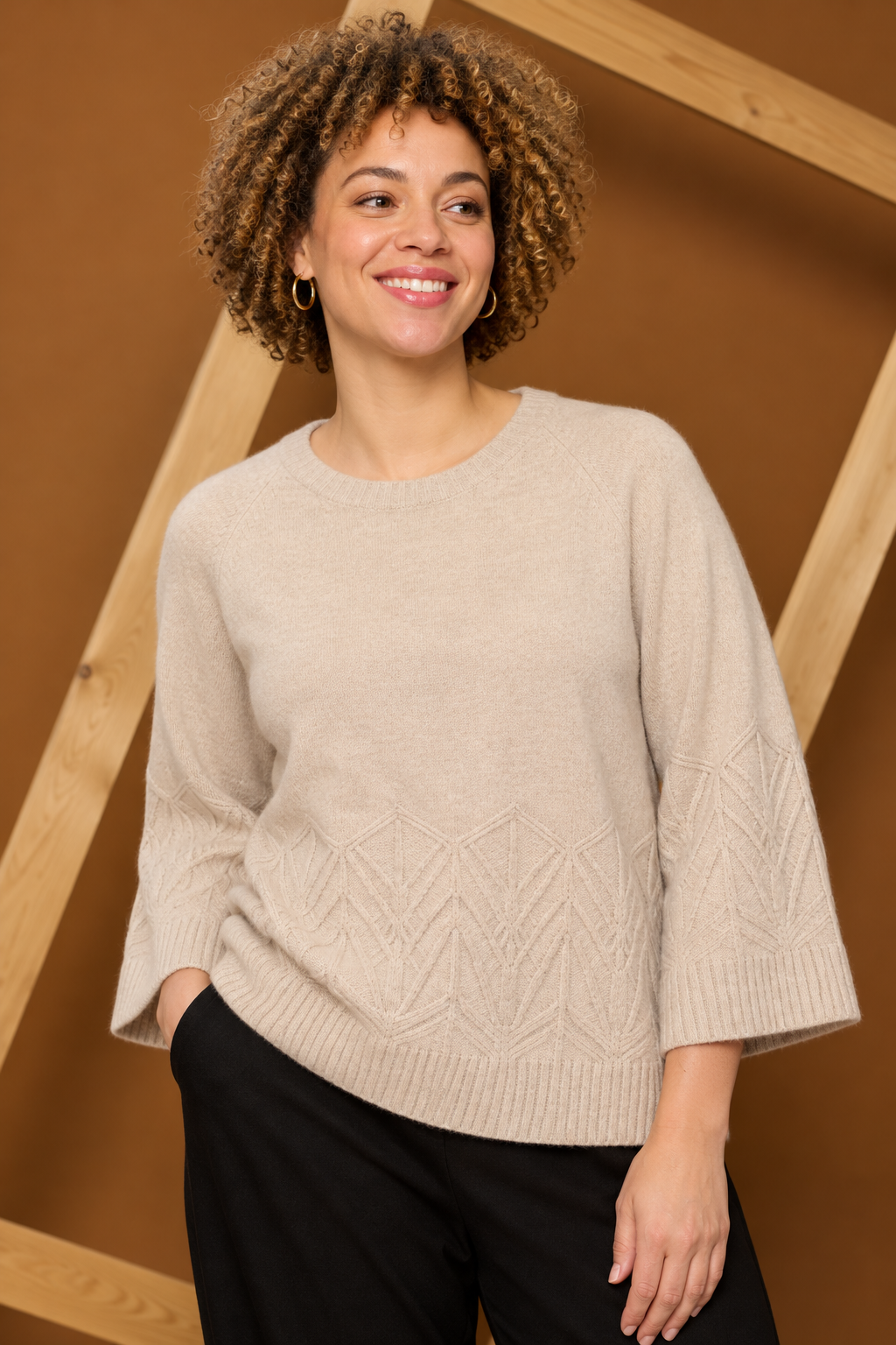 Genser Wide - Camel Melange