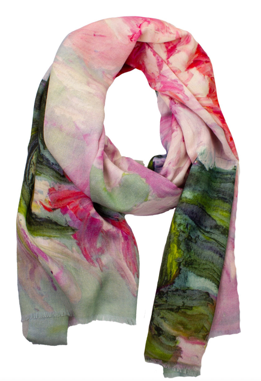 Skjerf Stor Blomst Rosa