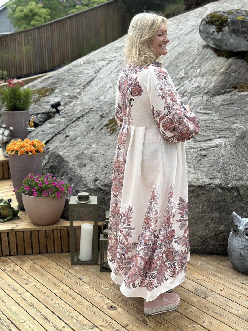 Kjole Lang Rose Paisley