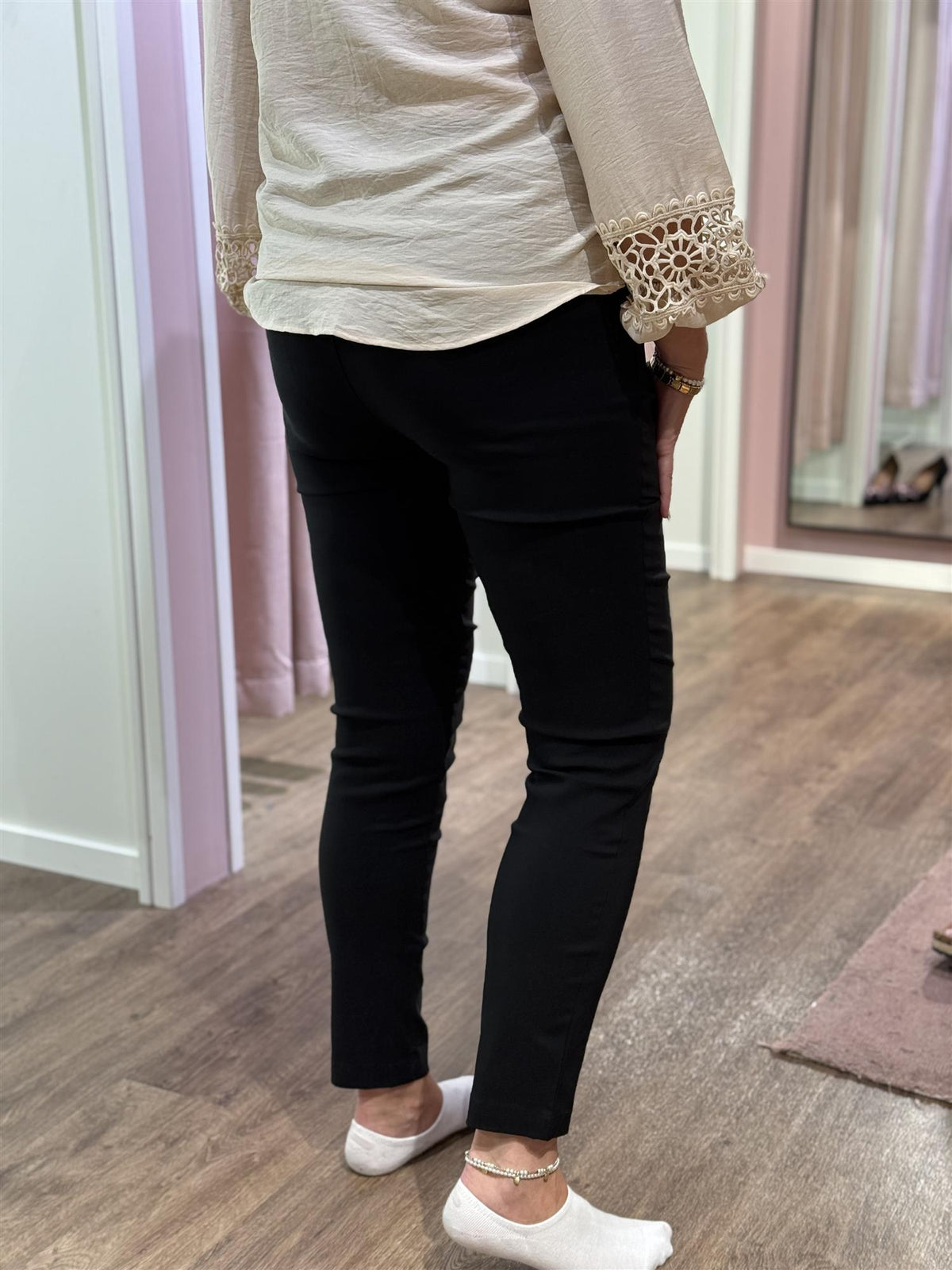 Jenna Long Gab Slim Pant Black
