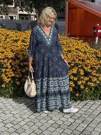 Cartagena Dress V Maxi Print