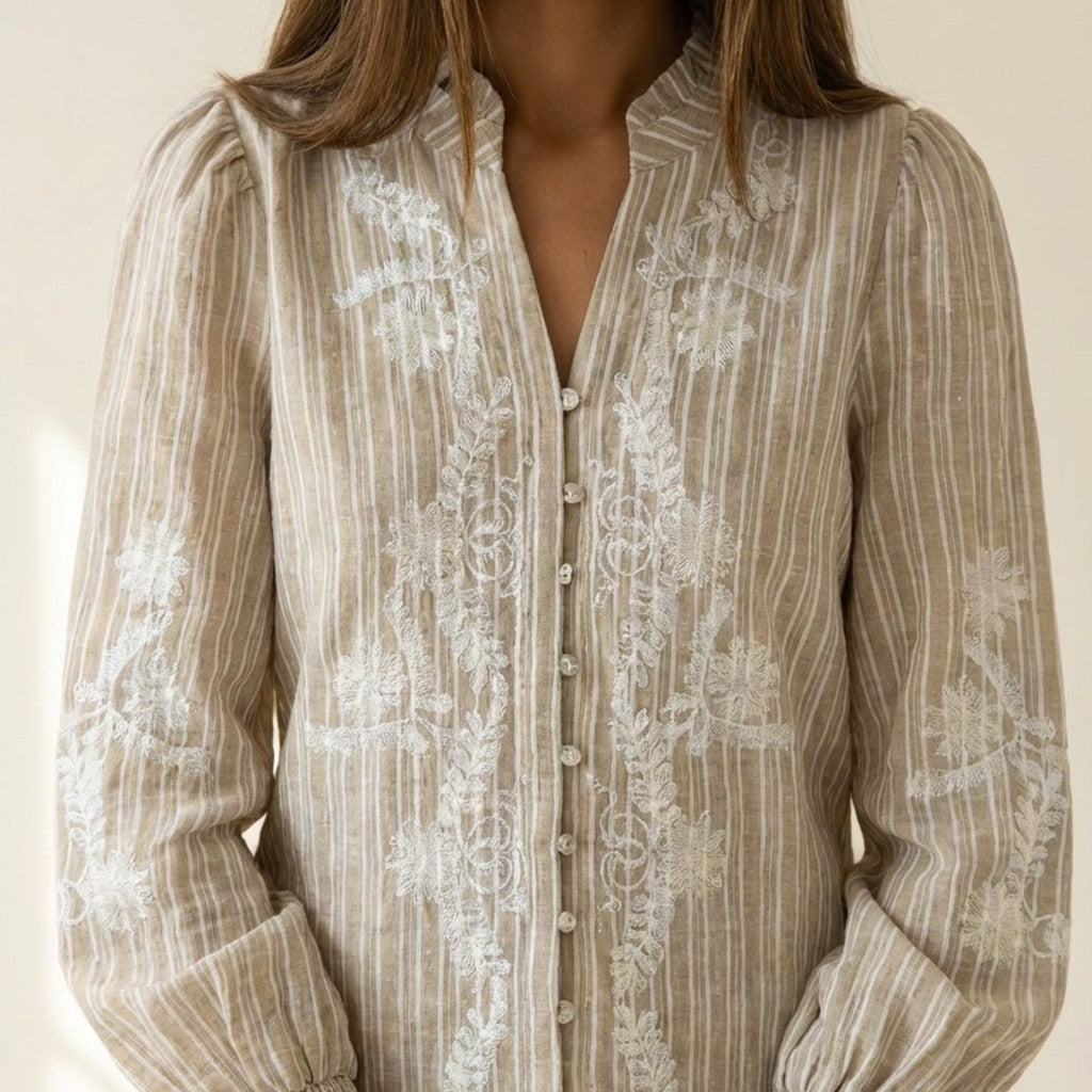 Bluse Vanessa Stripe Sand