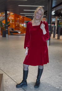 Kjole Velour Mali Rød