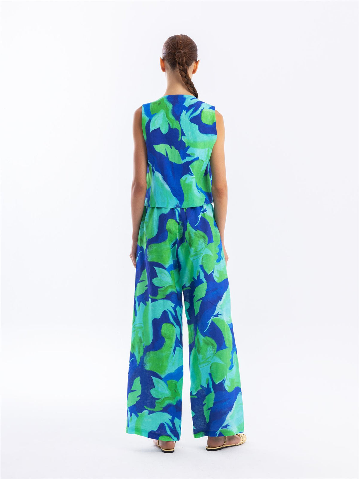 Printed Linen Vest