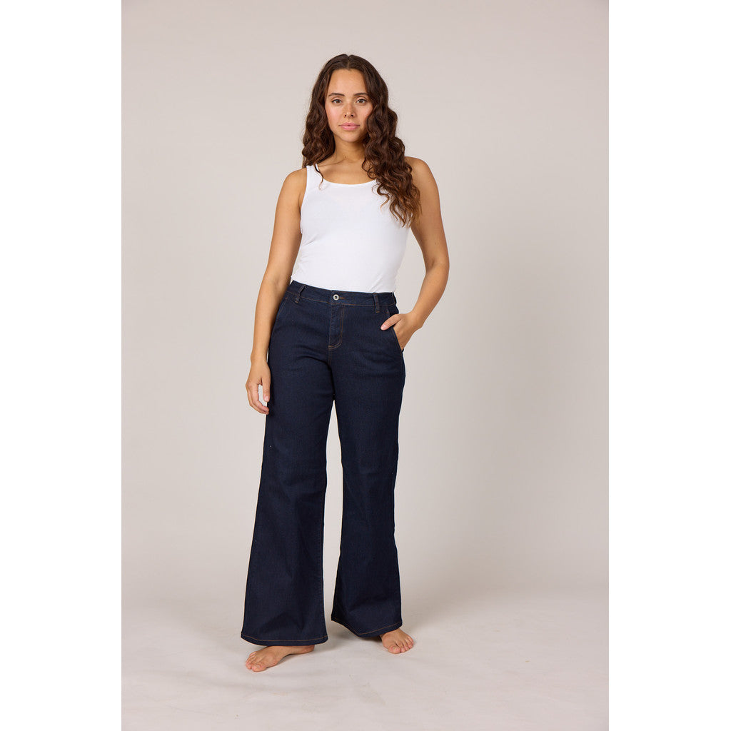 Chino Flare Jeans Dark Blue AW25